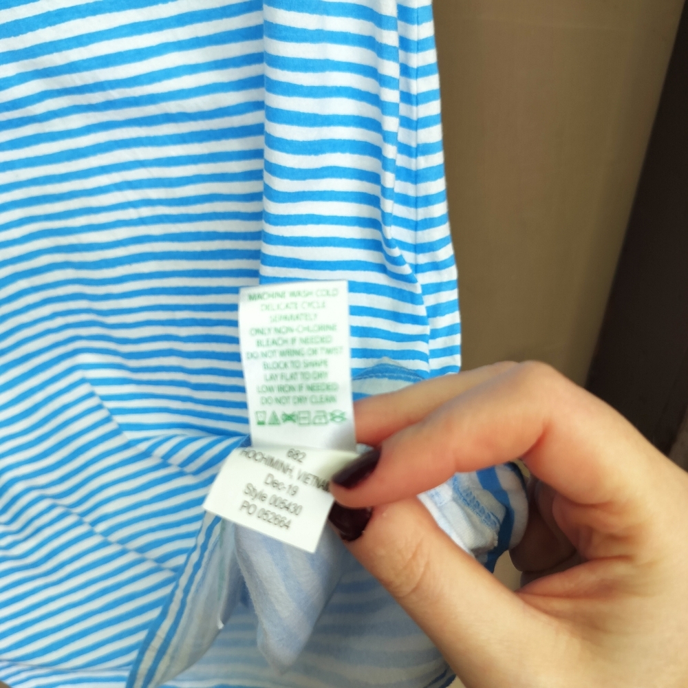 Lilly Pulitzer Blue and White Striped Sleeveless Cotton Dress with Lace Trim - Picture 6 of 8